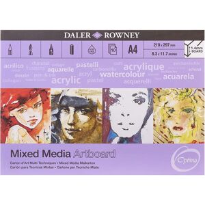 Daler-Rowney Optima A4 Mix Media Artboard Pad - Artboard, White Daler-Rowney Optima A4 Mix Media Artboard Pad - Artboard, White