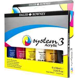 Daler-Rowney System3 Acrylic Set - 6 x 59ml - Paints for Mixing and Artists Daler-Rowney System3 Acrylic Set - 6 x 59ml - Paints for Mixing and Artists