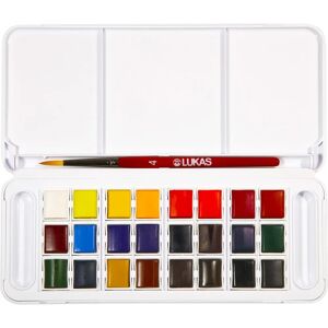 Lukas Studio Watercolor Set - 24 Colors, Brush, Compact Lukas Studio Watercolor Set - 24 Colors, Brush, Compact