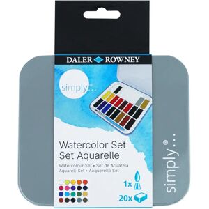 Daler-Rowney Simply Watercolour - 20 Pan Set & Brush Daler-Rowney Simply Watercolour - 20 Pan Set & Brush