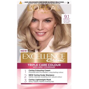 L'Oreal Paris Excellence Creme Permanent Hair Dye - Natural Light Ash Blonde L'Oreal Paris Excellence Creme Permanent Hair Dye - Natural Light Ash Blonde