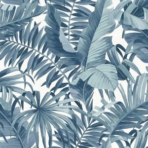 A-Street Prints Solstice Palm Leaf Wallpaper Blue White - Wallpaper A-Street Prints Solstice Palm Leaf Wallpaper Blue White - Wallpaper