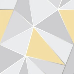 Apex Geometric Yellow Grey Wallpaper - Wall Decoration Apex Geometric Yellow Grey Wallpaper - Wall Decoration