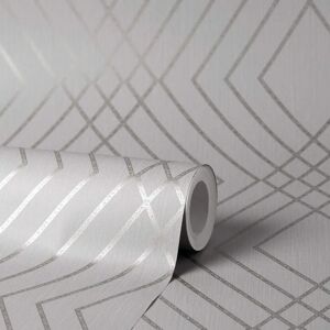 Fine Decor Shard Trellis Wallpaper - Geometric Silver Grey - Wallpaper Fine Decor Shard Trellis Wallpaper - Geometric Silver Grey - Wallpaper