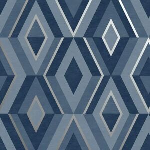 Fine Decor Diamond Shard Wallpaper - Geometric Metallic Blue/Silver Fine Decor Diamond Shard Wallpaper - Geometric Metallic Blue/Silver