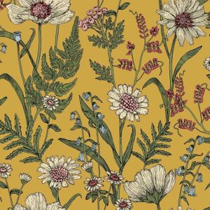 Fine Decor Wild Meadow Mustard Wallpaper - Wallpaper Fine Decor Wild Meadow Mustard Wallpaper - Wallpaper