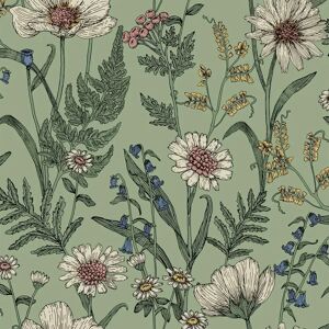 Fine Decor Wild Meadow Sage Wallpaper - Wallpaper Fine Decor Wild Meadow Sage Wallpaper - Wallpaper