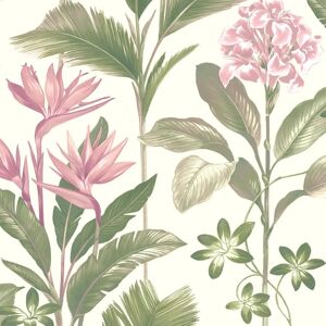 Belgravia Decor Oliana Floral Pink Green Wallpaper - Wallpaper Belgravia Decor Oliana Floral Pink Green Wallpaper - Wallpaper