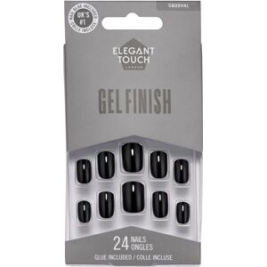 ongles Unisex Midnight Black Elegant Touch - Squoval, 24 pcs - Publicité ongles Unisex Midnight Black Elegant Touch - Squoval, 24 pcs - Publicité