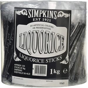 Simpkins Pure Liquorice Sticks - 125pcs Sugar Free Gluten Free Vegan Simpkins Pure Liquorice Sticks - 125pcs Sugar Free Gluten Free Vegan