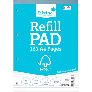 Silvine A4 Refill Pad - 160 Pages - FSC Certified - Blue Silvine A4 Refill Pad - 160 Pages - FSC Certified - Blue