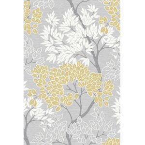 Graham & Brown Fresco Lykke Tree Ochre & Grey Wallpaper - Wallpaper Graham & Brown Fresco Lykke Tree Ochre & Grey Wallpaper - Wallpaper
