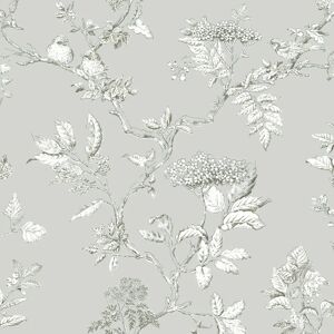 Papier Peint Elderwood de Laura Ashley - Design Floral Moderne - Gris - Publicité Papier Peint Elderwood de Laura Ashley - Design Floral Moderne - Gris - Publicité
