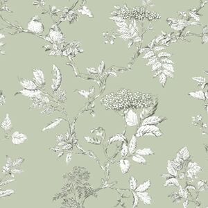 Laura Ashley Elderwood Sage Wallpaper - Floral, 10m, FSC Laura Ashley Elderwood Sage Wallpaper - Floral, 10m, FSC