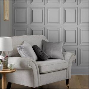Laura Ashley Redbrook Tapete - Holzpaneel, Silber - Tapete Laura Ashley Redbrook Tapete - Holzpaneel, Silber - Tapete
