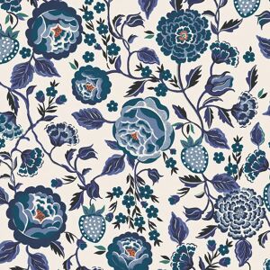 Cath Kidston Strawberry Garden Blue Floral - Wallpaper Cath Kidston Strawberry Garden Blue Floral - Wallpaper