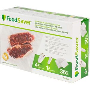 FoodSaver - Bolsas de vacío - Reutilizables, Sin BPA, 4 Rulos, 36 Bolsas FoodSaver - Bolsas de vacío - Reutilizables, Sin BPA, 4 Rulos, 36 Bolsas