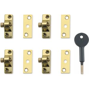 Yale 8K118 Electro Brass Window Lock - Pack of 4 Yale 8K118 Electro Brass Window Lock - Pack of 4