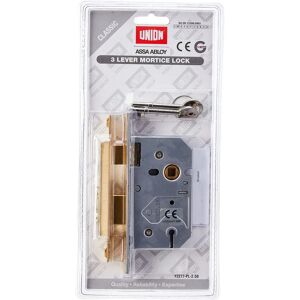 Union 2277 3 Lever Mortice Sashlock - Polished Brass - Mortice Sashlock Union 2277 3 Lever Mortice Sashlock - Polished Brass - Mortice Sashlock