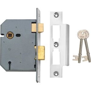 Union 2277 3 Lever Mortice Sashlock Satin Chrome - Sashlock Union 2277 3 Lever Mortice Sashlock Satin Chrome - Sashlock