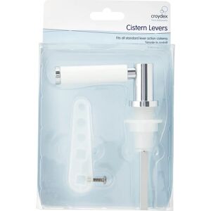 Croydex Cistern Lever - White Chrome - Bathroom Accessory Croydex Cistern Lever - White Chrome - Bathroom Accessory