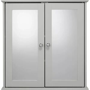 Croydex Ashby Grey Wooden Double Door Mirror Cabinet - Bathroom Storage Croydex Ashby Grey Wooden Double Door Mirror Cabinet - Bathroom Storage