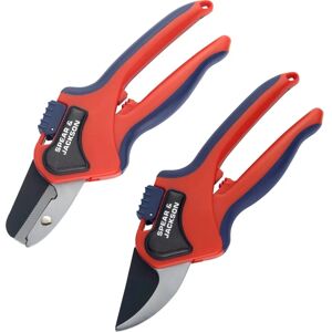 Spear & Jackson Razorsharp - Advantage Bypass & Anvil Secateurs Set - Red/Navy - Secateurs Set Spear & Jackson Razorsharp - Advantage Bypass & Anvil Secateurs Set - Red/Navy - Secateurs Set