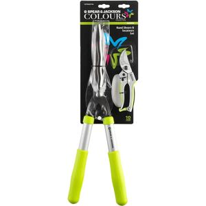 Spear&Jackson Bypass Secateurs and Hand Shears Set - Green Spear&Jackson Bypass Secateurs and Hand Shears Set - Green