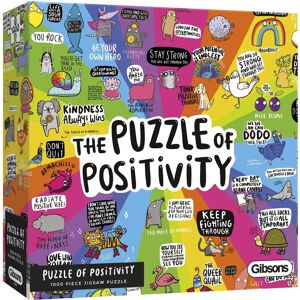 Gibsons White Logo Positivity 1000 Piece Puzzle - Jigsaw Puzzle Gibsons White Logo Positivity 1000 Piece Puzzle - Jigsaw Puzzle