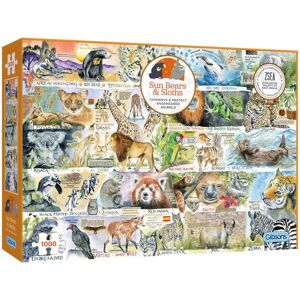 Gibsons Sun Bears Sloths Puzzle Val Goldfinch 1000 Pieces - Puzzle Gibsons Sun Bears Sloths Puzzle Val Goldfinch 1000 Pieces - Puzzle