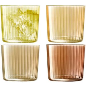 LSA International - Assorted Gems Lowball Tumbler - Set of 4 - Amber LSA International - Assorted Gems Lowball Tumbler - Set of 4 - Amber