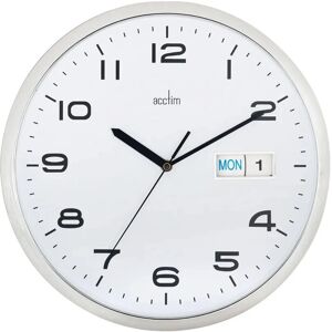 Acctim Supervisor Wall Clock - 320mm Chrome/White - Wall Clock Acctim Supervisor Wall Clock - 320mm Chrome/White - Wall Clock