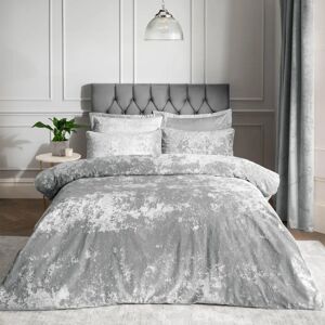 Catherine Lansfield Silver Crushed Velvet Double Duvet Set - Duvet Set Catherine Lansfield Silver Crushed Velvet Double Duvet Set - Duvet Set