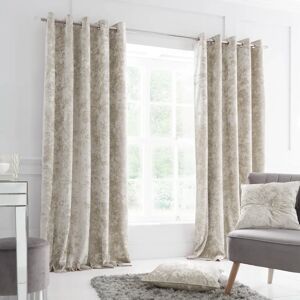Catherine Lansfield Crushed Velvet Eyelet Curtains - 66x72 Natural Catherine Lansfield Crushed Velvet Eyelet Curtains - 66x72 Natural