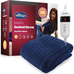 Silentnight Navy Heated Throw - 9-Heat Setting Large Blanket Silentnight Navy Heated Throw - 9-Heat Setting Large Blanket
