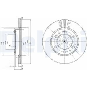 DELPHI Toyota BG2591 Ilmastoitu jarrulevy - Disc Brake DELPHI Toyota BG2591 Ilmastoitu jarrulevy - Disc Brake