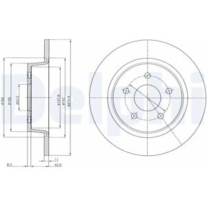 DELPHI BG4533C Jarrulevy - 280mm, 11mm, 5 rei'it - Jarrulevy DELPHI BG4533C Jarrulevy - 280mm, 11mm, 5 rei'it - Jarrulevy