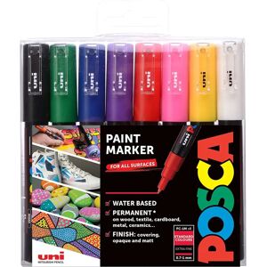 Posca PC-1M Extra Fine Bullet Tip Multi-Surface Paint Markers - 8 pcs Posca PC-1M Extra Fine Bullet Tip Multi-Surface Paint Markers - 8 pcs