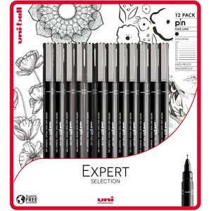 Uni-Ball Uni-Pin Expert Fineliner Drawing Pens - 12 Black Uni-Ball Uni-Pin Expert Fineliner Drawing Pens - 12 Black
