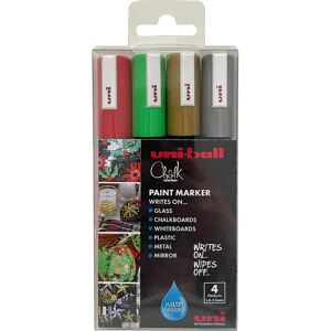 Uni-Ball PWE-5M Chalk Marker Christmas Colour Set - Chalk Markers Uni-Ball PWE-5M Chalk Marker Christmas Colour Set - Chalk Markers