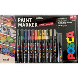 POSCA Paint Marker Set - Assorted & Black - 12pcs POSCA Paint Marker Set - Assorted & Black - 12pcs