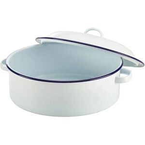 Falcon White Enamel Roaster 26cm with Lid - Oven & Serving Dish Falcon White Enamel Roaster 26cm with Lid - Oven & Serving Dish