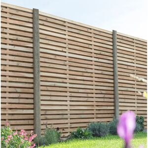 Forest Garden 6' x 6' Pressure Treated Double Slatted Fence Panel - Fence Panel Forest Garden 6' x 6' Pressure Treated Double Slatted Fence Panel - Fence Panel