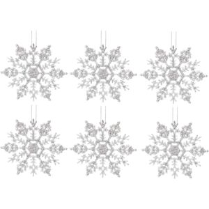 Davies Products Silver Snowflake Christmas Tree Decorations - 6 Pack Davies Products Silver Snowflake Christmas Tree Decorations - 6 Pack