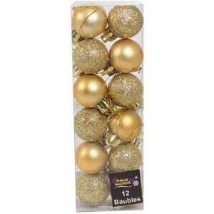 Davies Products Christmas Decoration - Gold Baubles - 12 Pack Davies Products Christmas Decoration - Gold Baubles - 12 Pack