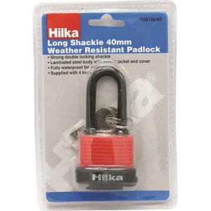 Hilka Tools 70818040 40mm Long Shackle Weather Resist Padlock - Padlock Hilka Tools 70818040 40mm Long Shackle Weather Resist Padlock - Padlock