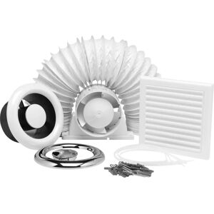 Xpelair Brand AL100t Inline Extractor Fan - 24 L/s, Timer, White Xpelair Brand AL100t Inline Extractor Fan - 24 L/s, Timer, White