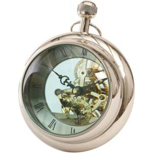 Libra Interiors - Large Roman Numeral Orb Paperweight Clock - Nickel-Brass - Orb - Clock Libra Interiors - Large Roman Numeral Orb Paperweight Clock - Nickel-Brass - Orb - Clock