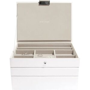 Stackers Pudełko na biżuterię - Klasyczne 3-poziomowe białe-beżowe Stackers Pudełko na biżuterię - Klasyczne 3-poziomowe białe-beżowe