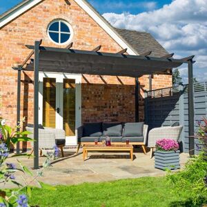 Rowlinson Venetian Pergola - Grey - 4mx3m - Outdoor Structure Rowlinson Venetian Pergola - Grey - 4mx3m - Outdoor Structure
